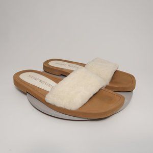 Stuart Weitzman Sandal Women's 39.5 ( US 9 ) Cammy Shearling-Strap Slide